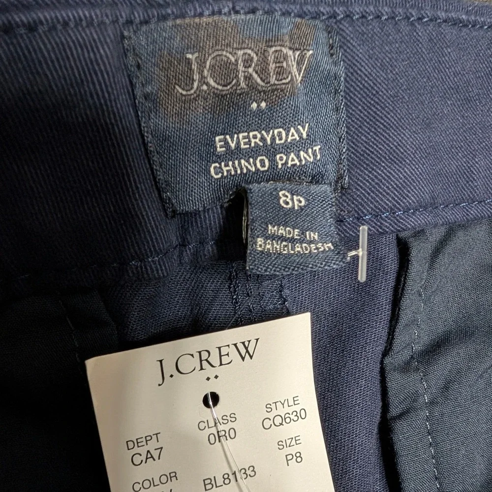 J.Crew Everyday Chino Pant Navy Blue Straight Leg Trousers Womens 8 Petite
